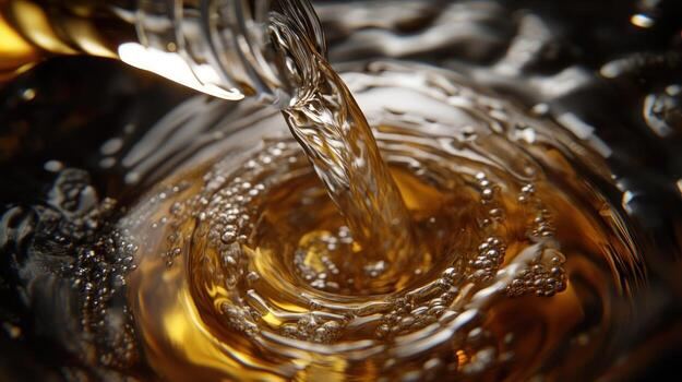 A drink pouring into the cup