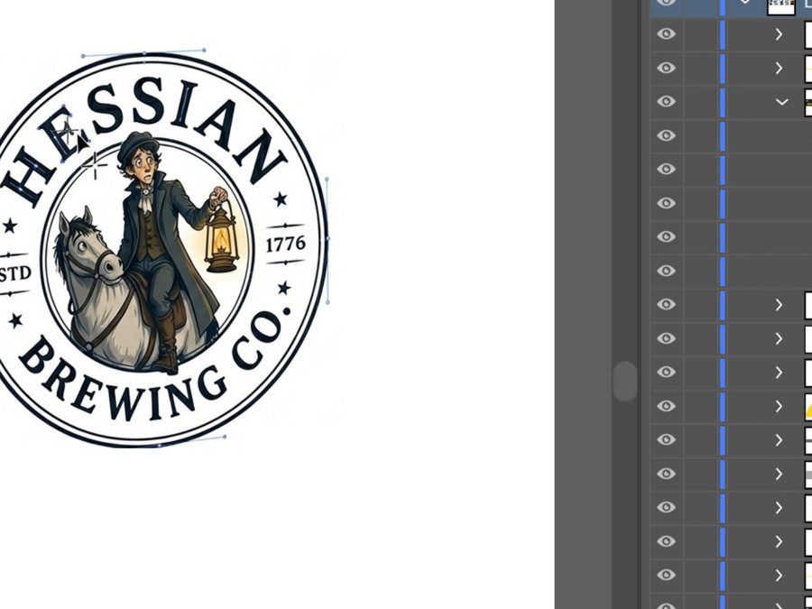 Ichabod being drawn in Illustrator