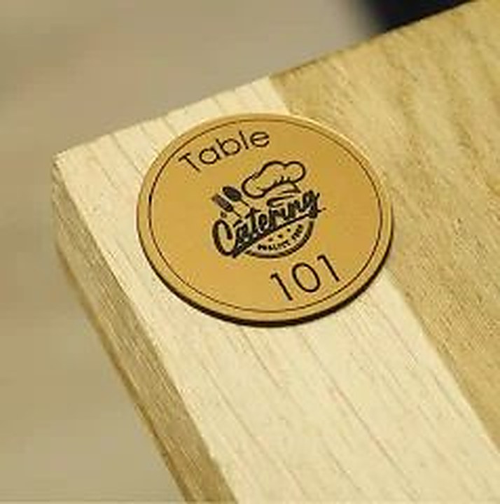 Engraved wood table numbers