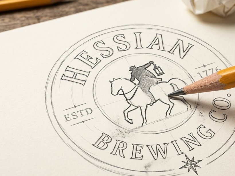 The Hessian badge sketched out on paper
